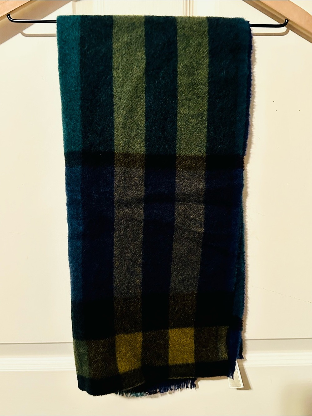 Burberry | Scarf | Burberry Plaid Wool Scarf | Teal, Olive & Navy